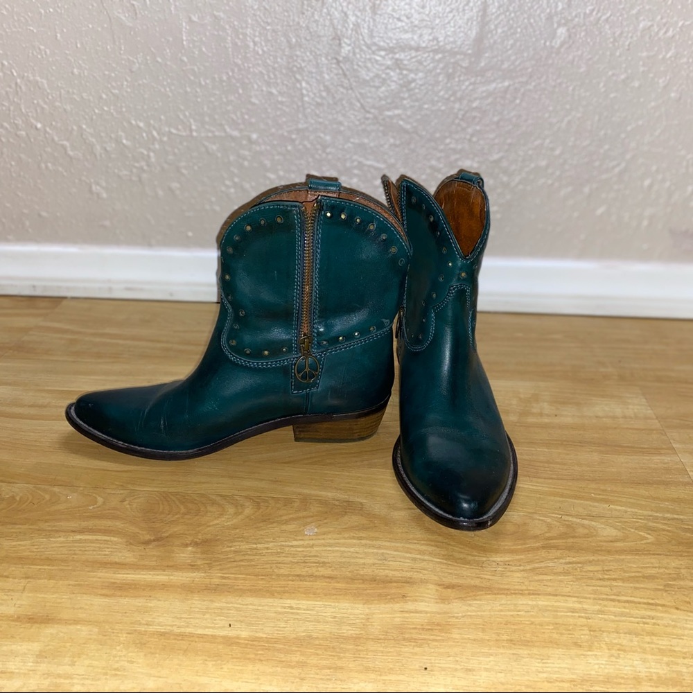 Lucky brand teal leather boots